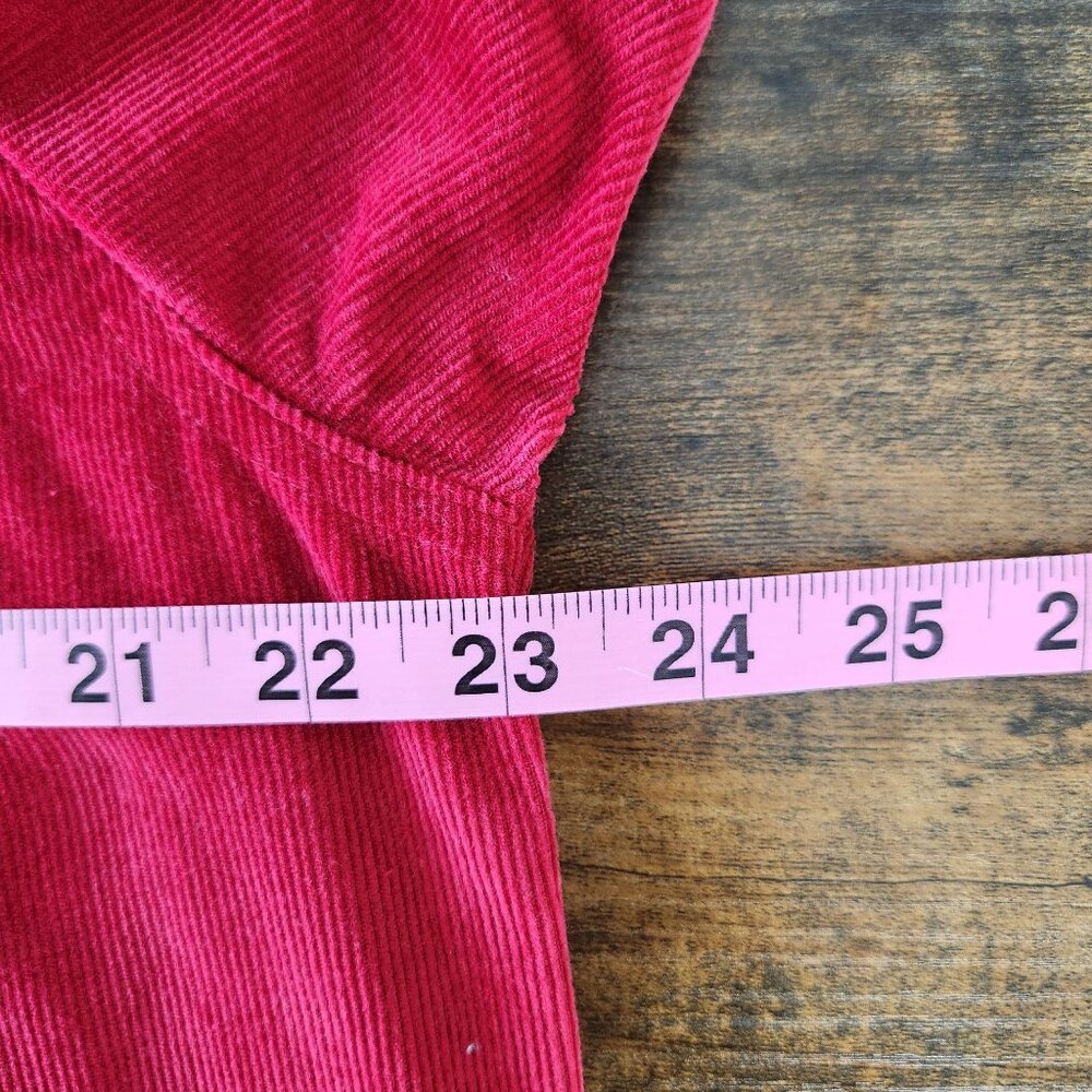 Dress Barn Red Corduroy Full Zip Shacket, 2XL, Holiday, Office, Casual, Career - Picture 6 of 8